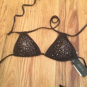 Guess Triangle Bikini Top Sz S NWT