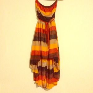 Striped hi low dress
