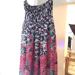 Floral Cheetah Print Summer Dress