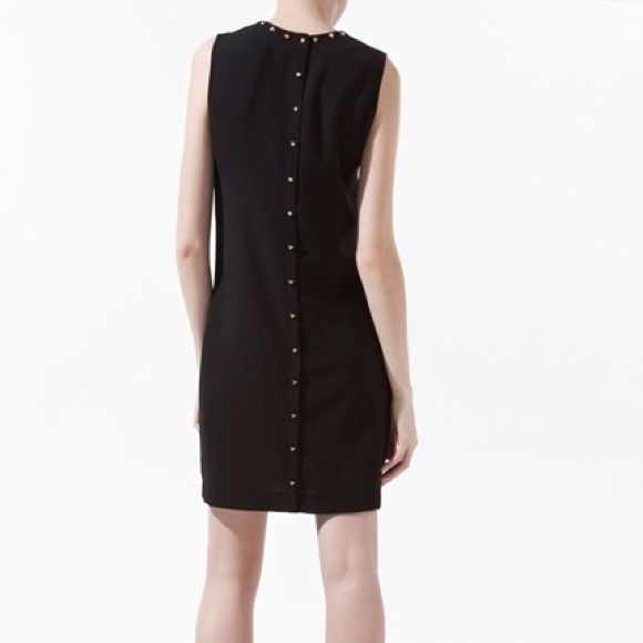 Zara Black Studded Tunic Dress Sz L NWT - Picture 2 of 3