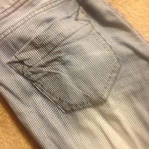 Blue & White pinned striped jeans