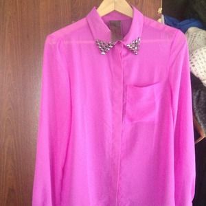 Fuchsia long sleeve blouse !