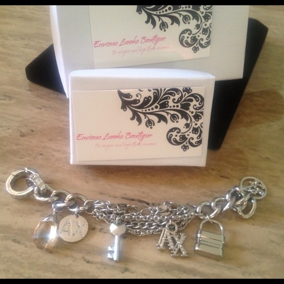 Armani Exchange Silver bracelet with AX charms