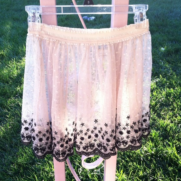 SOLD Free People embroidered mesh skirt