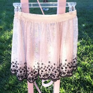 SOLD Free People embroidered mesh skirt