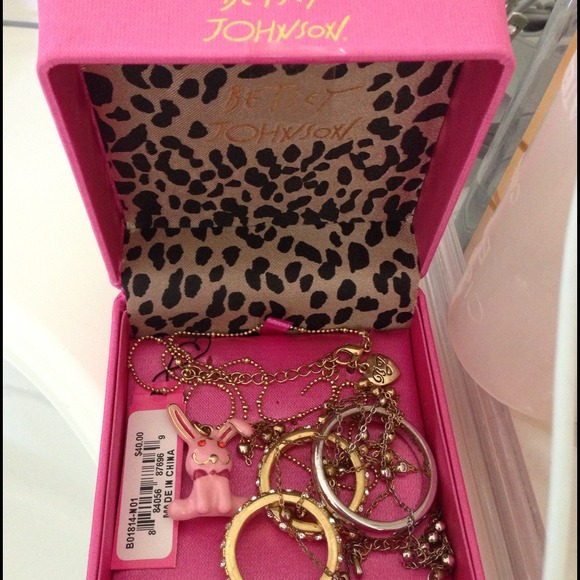 Betsy Johnson pink bunny charm