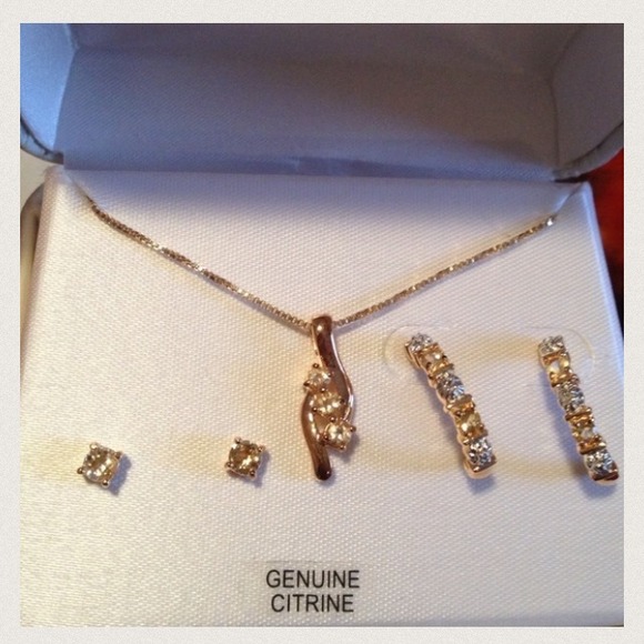 Bundle Jimmy Choo sunglass and Citrine jewelry set