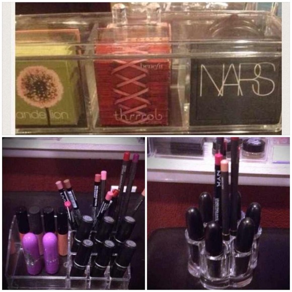 Clear makeup organizers