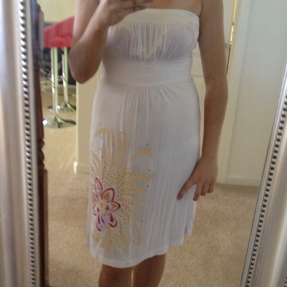 Pre-owned strapless dress -S - Picture 4 of 4