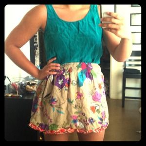 SOLD Funky waist multi print skirt
