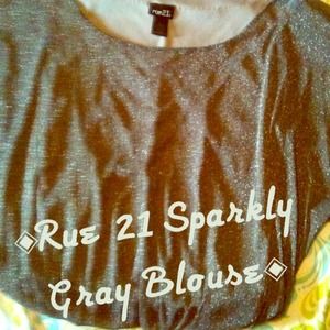 •SOLD• Rue 21 Gray Sparkly Blouse