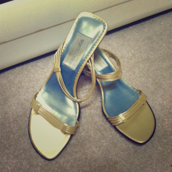 Gold strap shoes