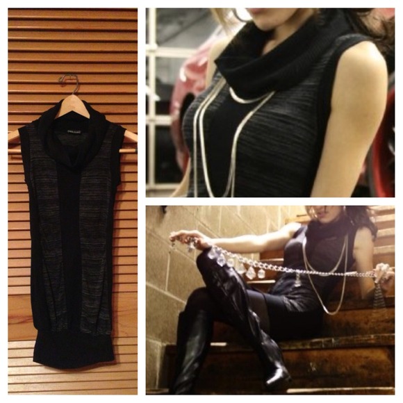 Black and Charcoal Dress or Long Sweater