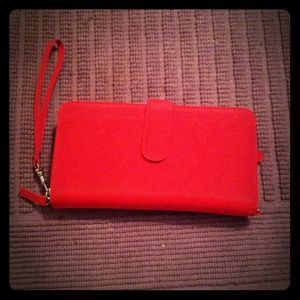 Bright red wallet