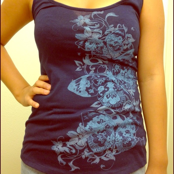 Butterfly & flowers dressy top