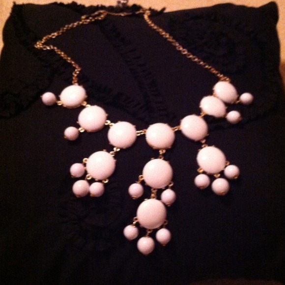 White J Crew inspired bubble necklace