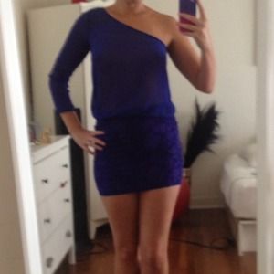 Zara electric blue asymmetrical dress