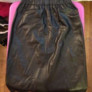 High waisted leather skirt