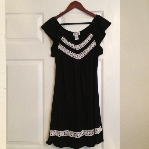 Mid thigh length black dress