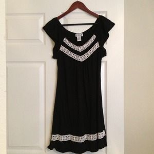 Mid thigh length black dress