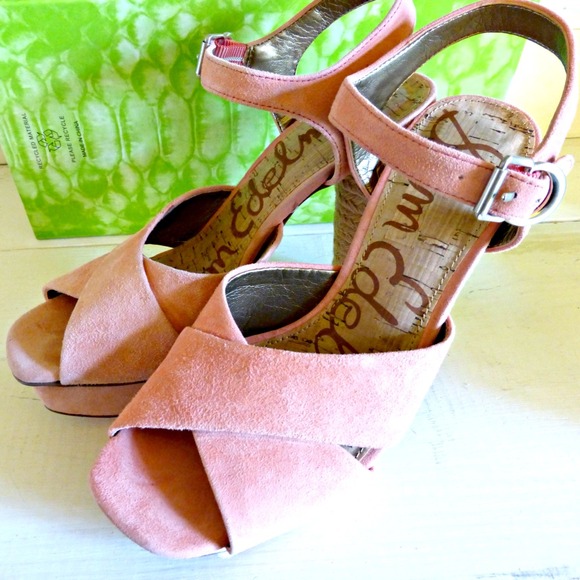 ⛔️BUNDLED⛔️⬇✨ SAM EDELMAN salmon woven platforms - Picture 2 of 3