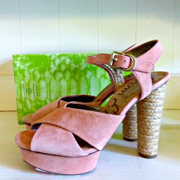 ⛔️BUNDLED⛔️⬇✨ SAM EDELMAN salmon woven platforms - Picture 3 of 3