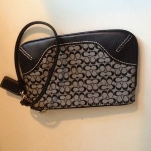 Black coach wristlet - never worn
