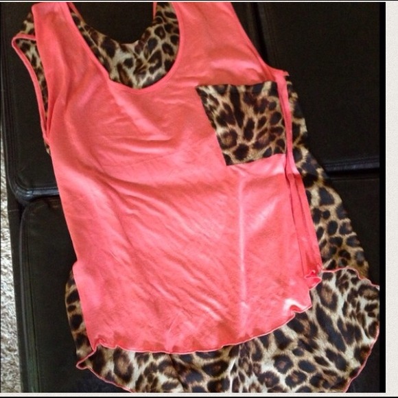 High Low Leopard Pocket Tank 💕