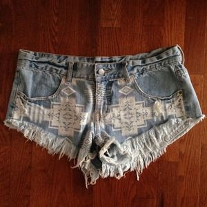 Billabong Tribal Print Denim Cut Offs