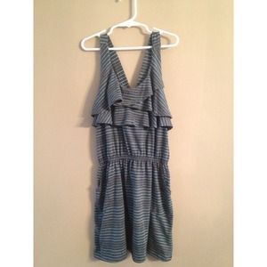 ❌SOLD IN BUNDLE❌Girls grey & mint-romper dress