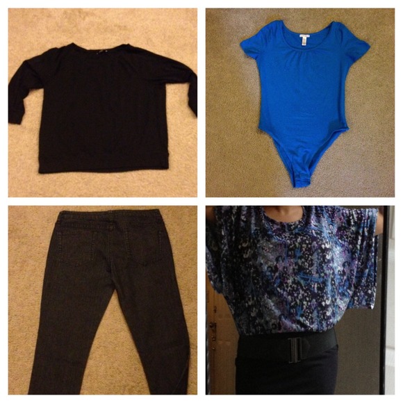 Dresses & Skirts - 1 BODYSUIT, 1 DRESS, 1 JEAN , 1 SWEAT TOP BUNDLE