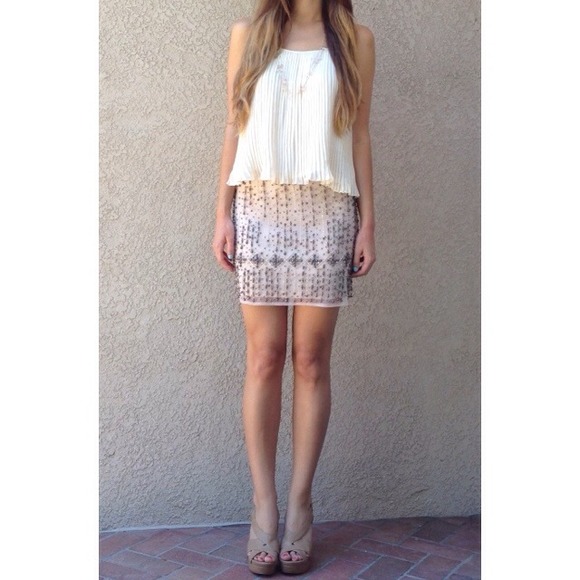 Arden B Dresses & Skirts - NWT! Blush beaded skirt