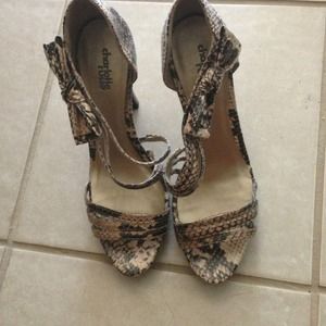 4.5 inch snake print heel
