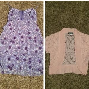 American eagle dress with a wet seal cardigan