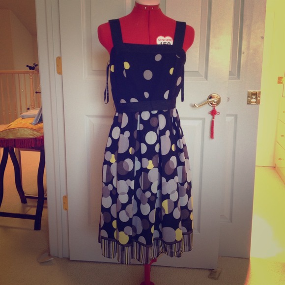 Black yellow and grey dress