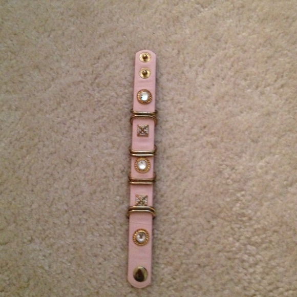 Pink Leather Strap Bracelet - Picture 2 of 3