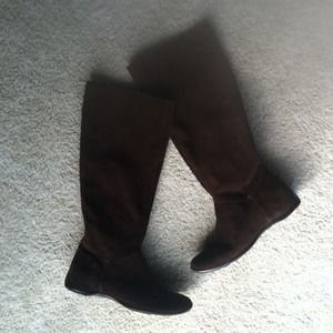 Nine West Dark Brown Suede  Tall Boots size 8