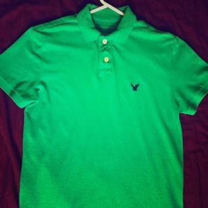 Mens American eagle green polo