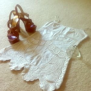 Spaghetti strap crochet tunic