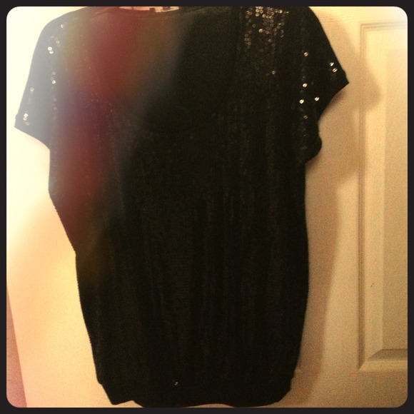 Black sequined blouse