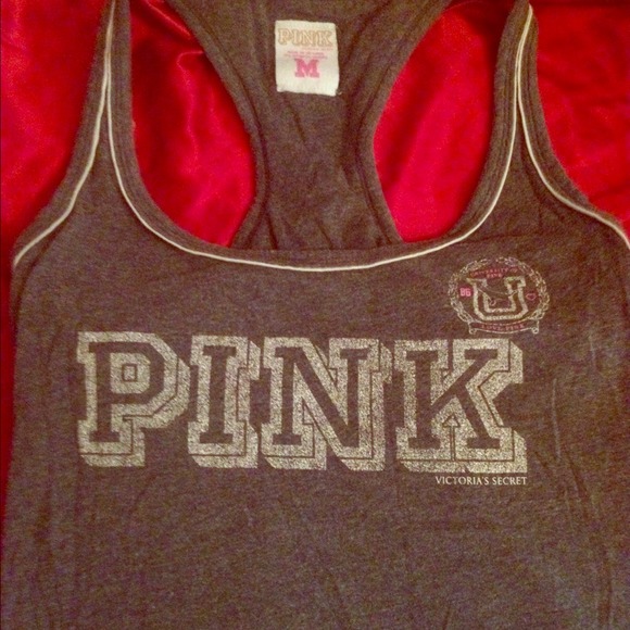 REDUCED Grey VS "love pink" tank top
