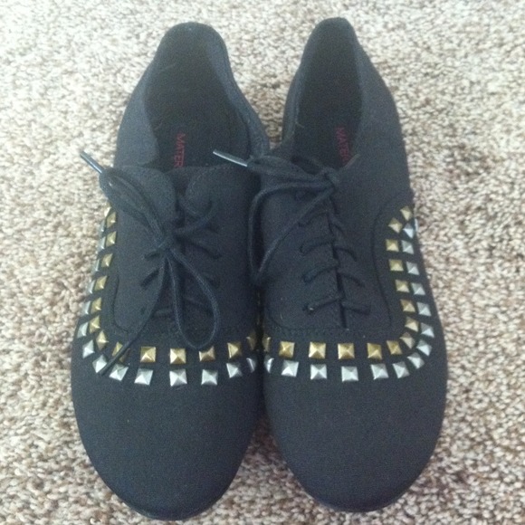 Material Girl Black Studded Oxfords