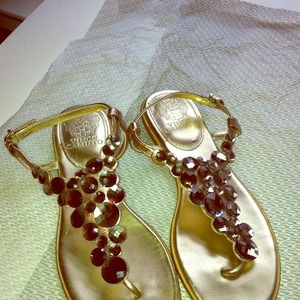 Vince Camuto, gold sandals
