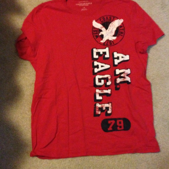 Mens Red American Eagle T Shirt