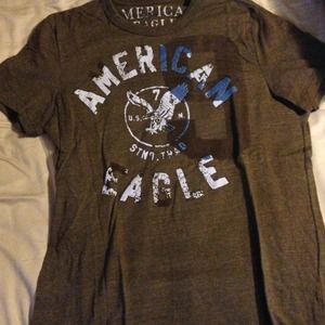 Mens Brown American Eagle Tee