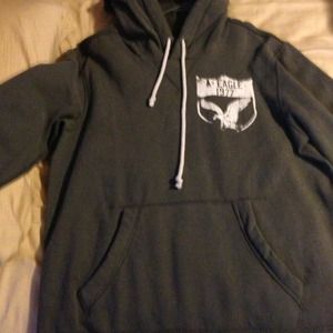 Mens Grey American Eagle Hoodie
