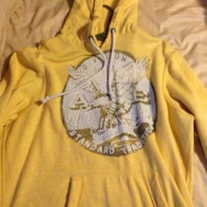 Mens Yellow American Eagle Hoodie