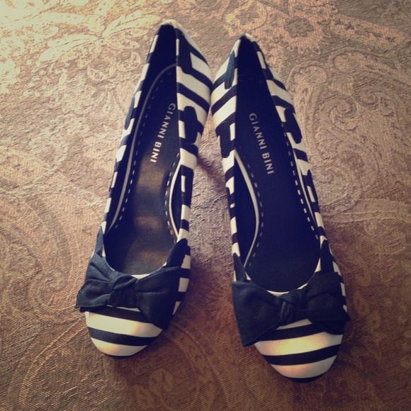 Black and white heels