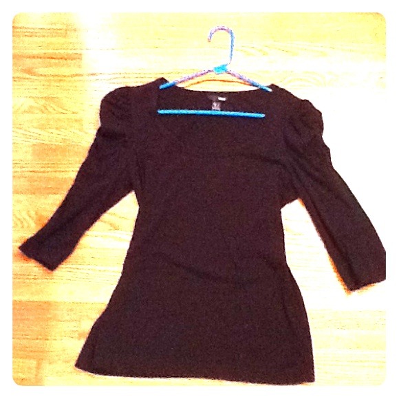 H&M black 3/4 sleeve top