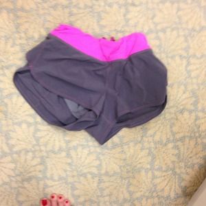 Grey and hot pink lululemon shorts